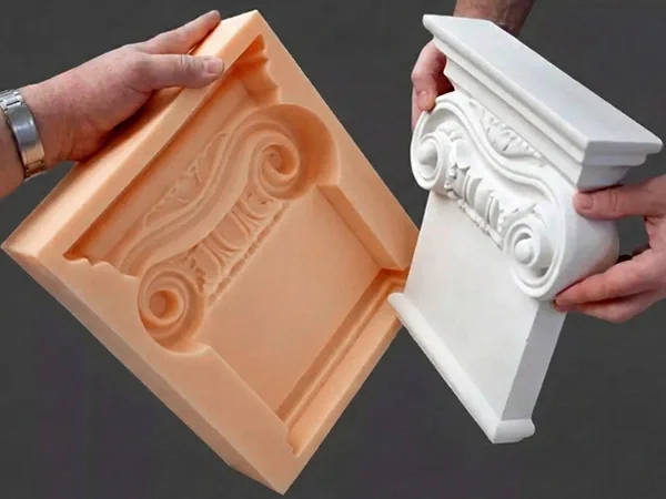 完成的固化硅胶块状模具